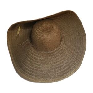 Large Floppy Sun Hat Extra Wide Brim Natural Tan Brown Earthtone By JHATS